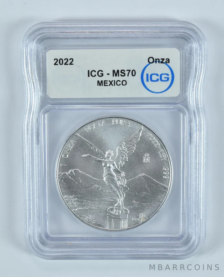 2022 Mexico 1 Onza Silver Libertad MS70 ICG