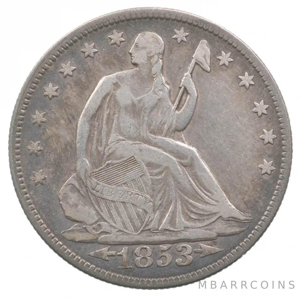1853 Seated Liberty Half Dollar Arrows *8909
