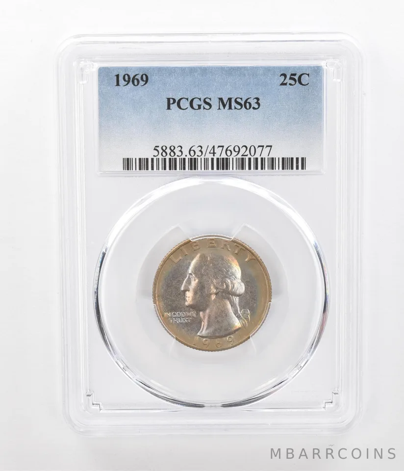 1969 Washington Quarter MS63 PCGS Beautiful Tone *2374