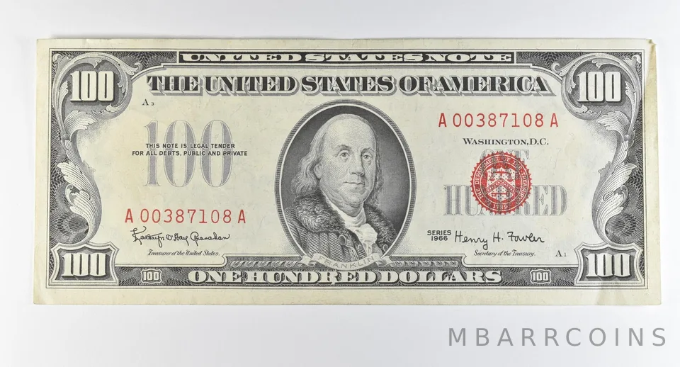 1966 $100 United States Note Red Seal *0312