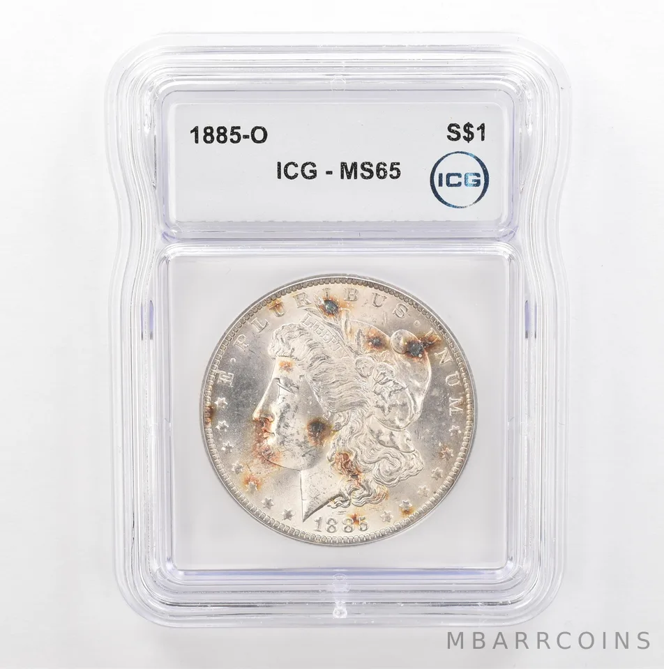 1885-O Morgan Silver Dollar MS65 ICG Spotted Tone *5359