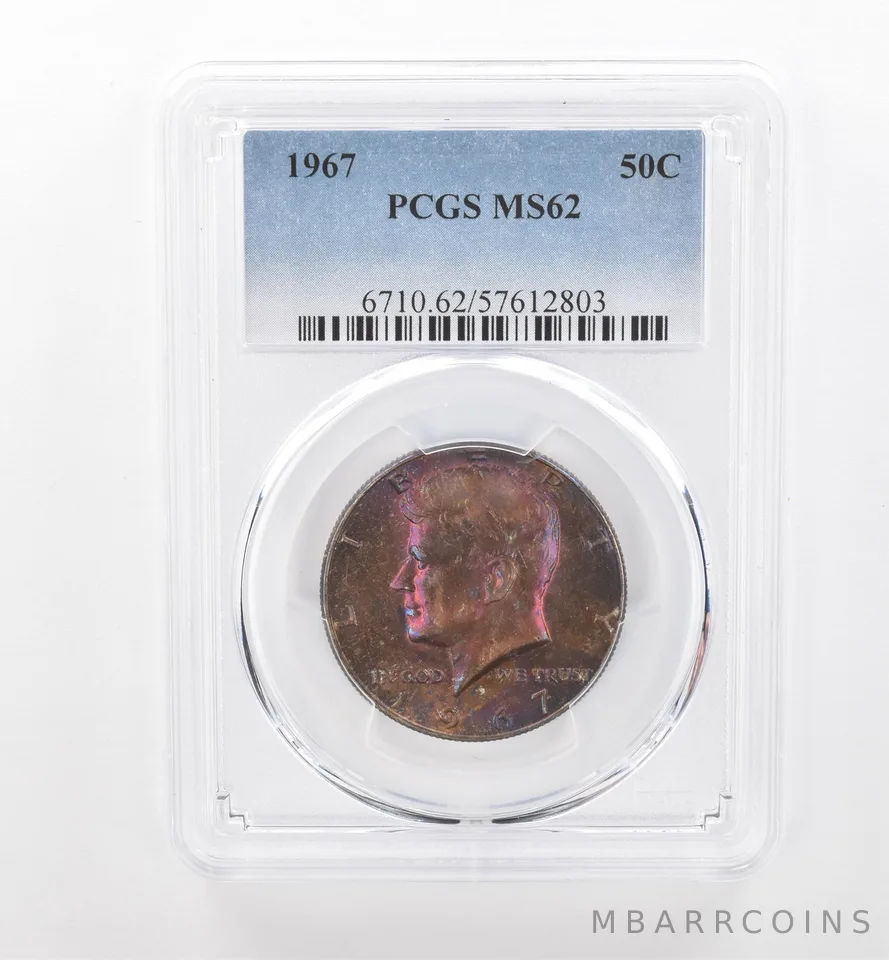 1967 Kennedy Half Dollar MS62 PCGS Beautiful Tone *1865