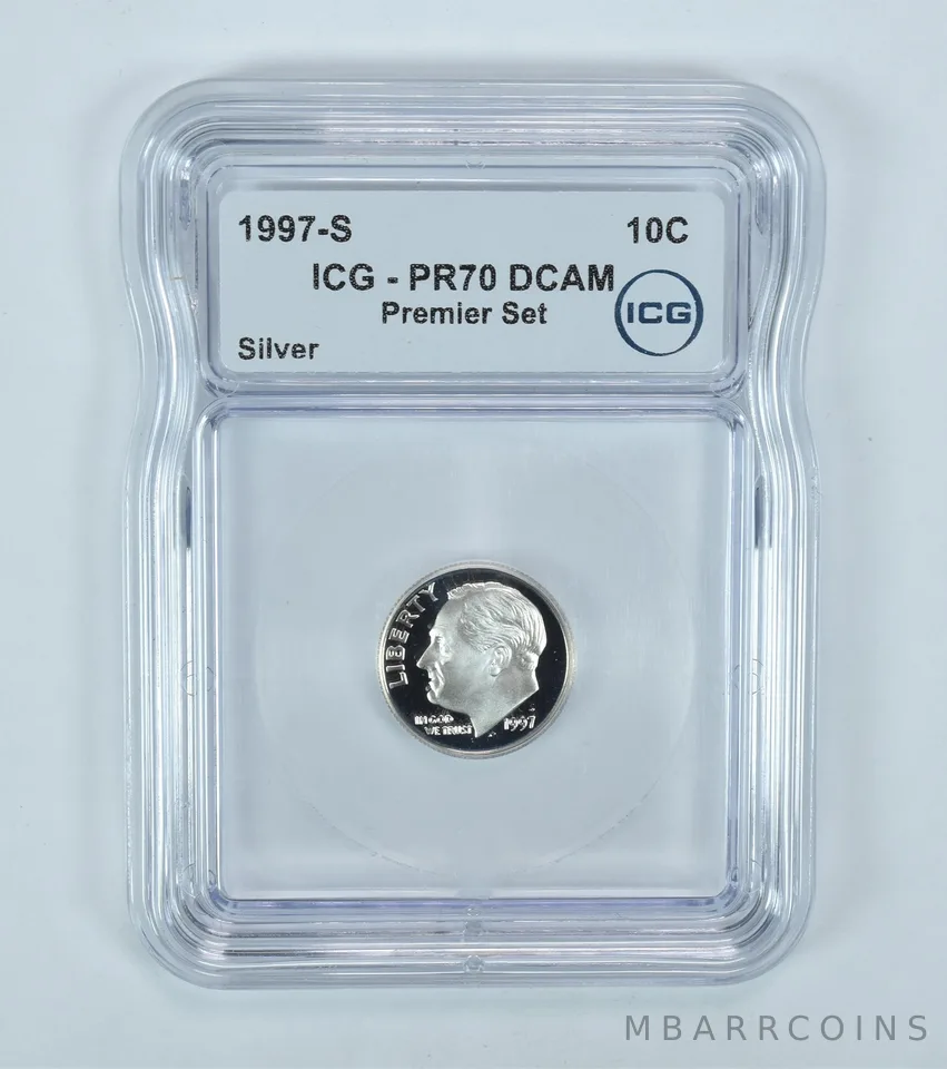 1997-S Roosevelt Dime Silver Premier Set PR70 DCAM ICG