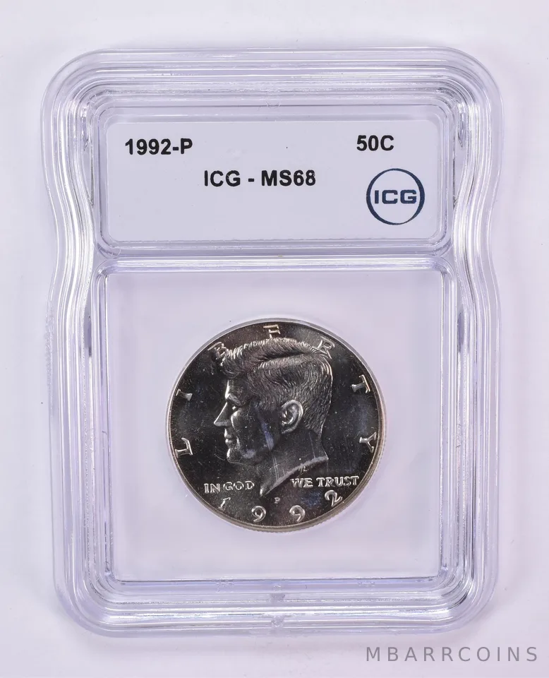 1992-P Kennedy Half Dollar MS68 ICG