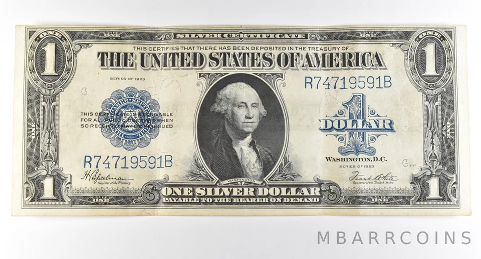 1923 $1 Silver Certificate Large Note Blue Seal *2990