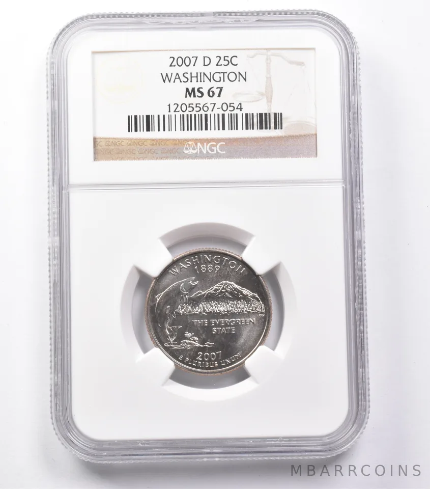 MS67 2007-D Washington State Quarter Washington NGC a5432