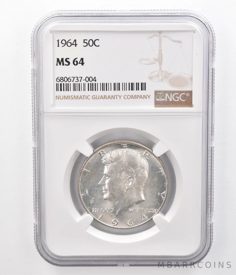 1964 Kennedy Half Dollar MS64 NGC Beautifully Toned Reverse *8600