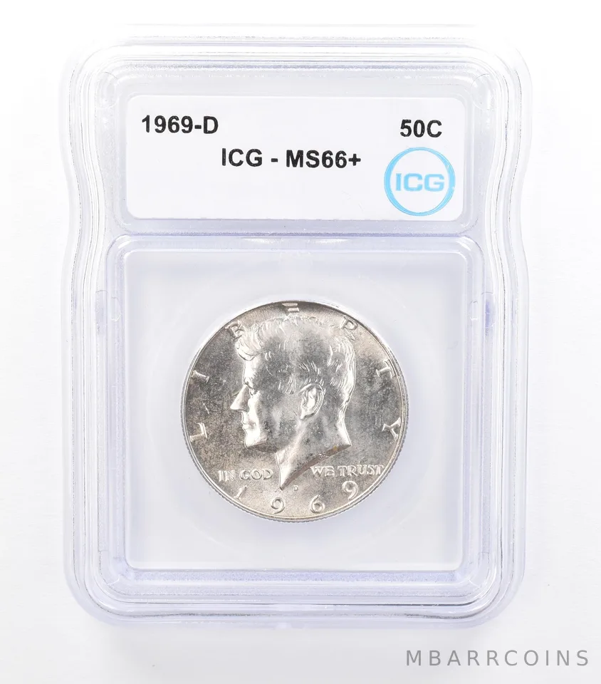 1969-D Kennedy Half Dollar MS66+ ICG Tone Reverse a0972