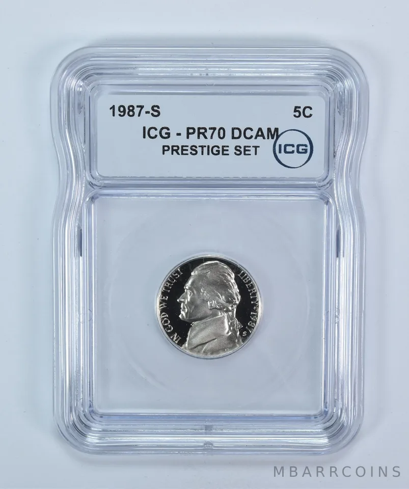 1987-S Jefferson Nickel Prestige Set PR70 DCAM ICG