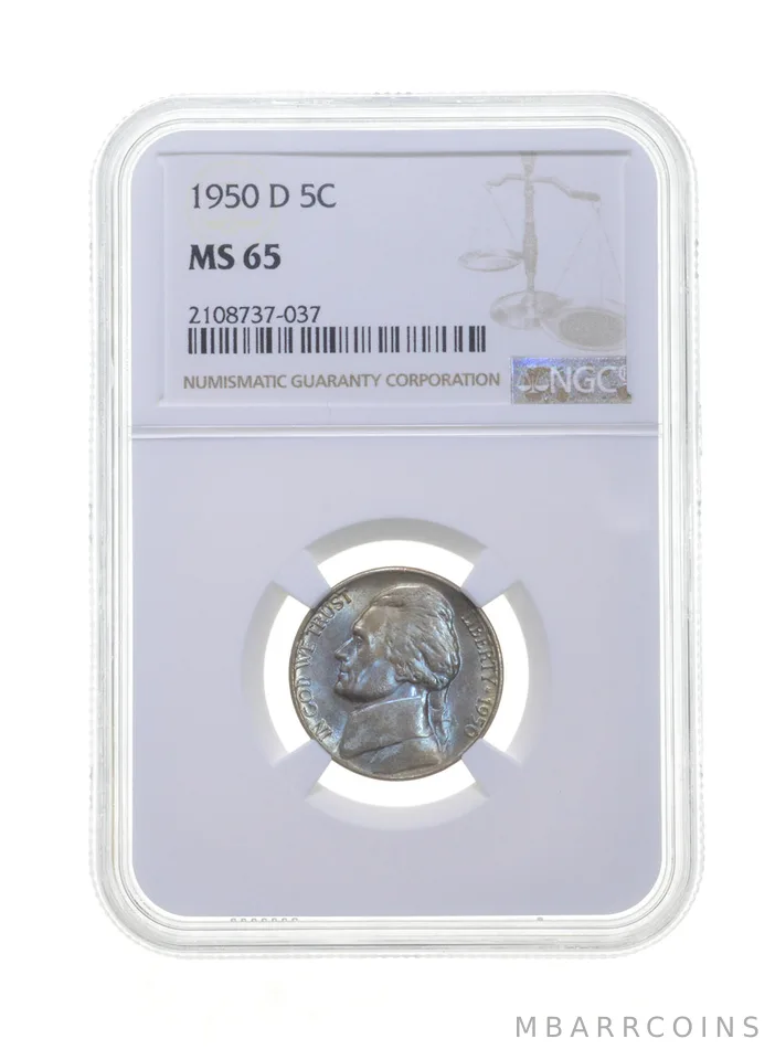 MS65 1950-D Jefferson Nickel - Graded NGC a4226