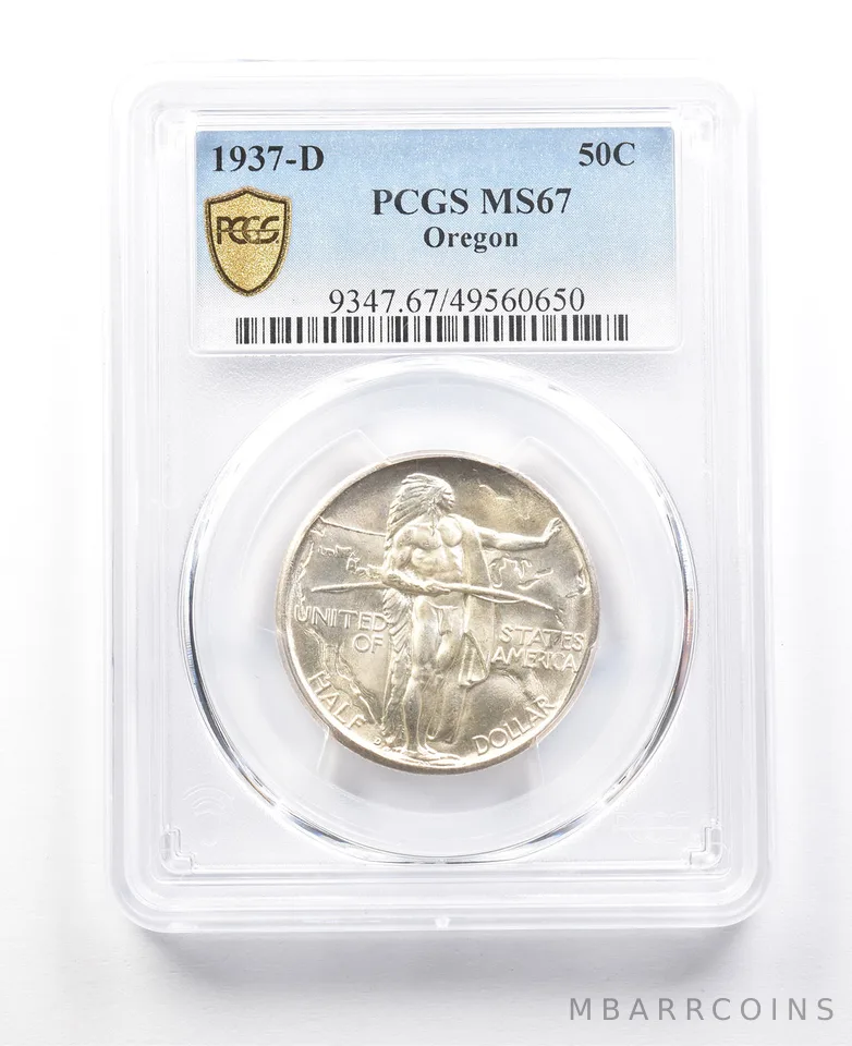 1937-D Oregon Commemorative Half Dollar MS67 PCGS PQ a3039