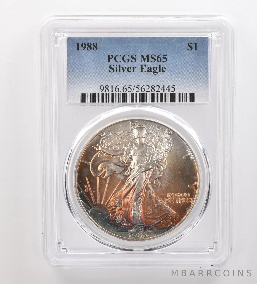 1988 American Silver Eagle MS65 PCGS Beautiful Tone *3253