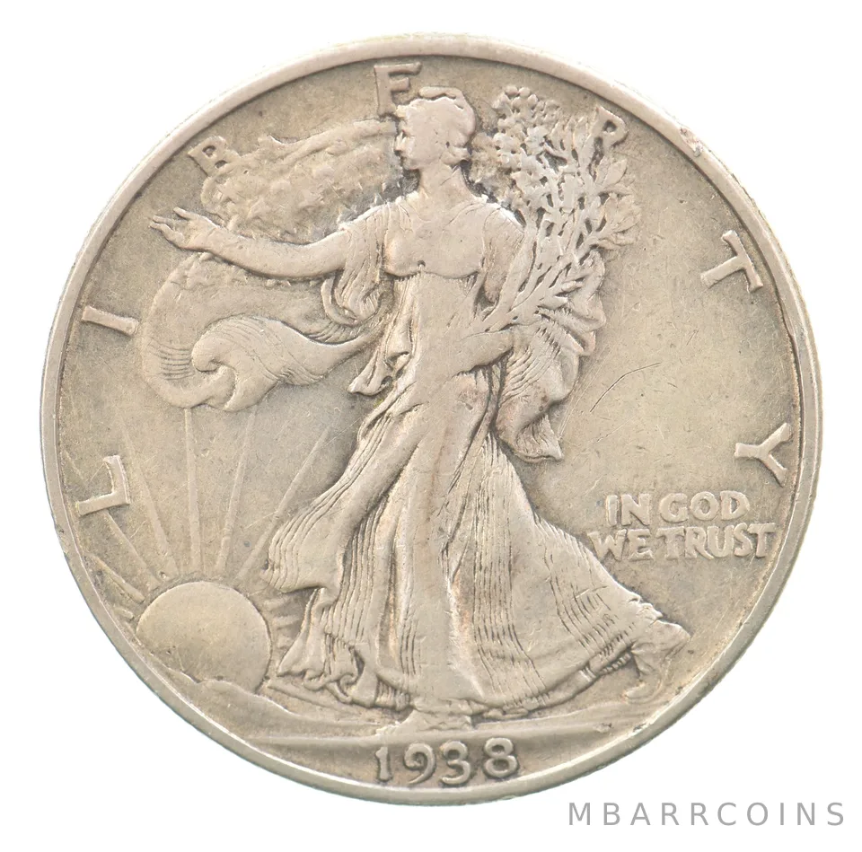 1938-D Walking Liberty Half Dollar Beautiful Tone a1929