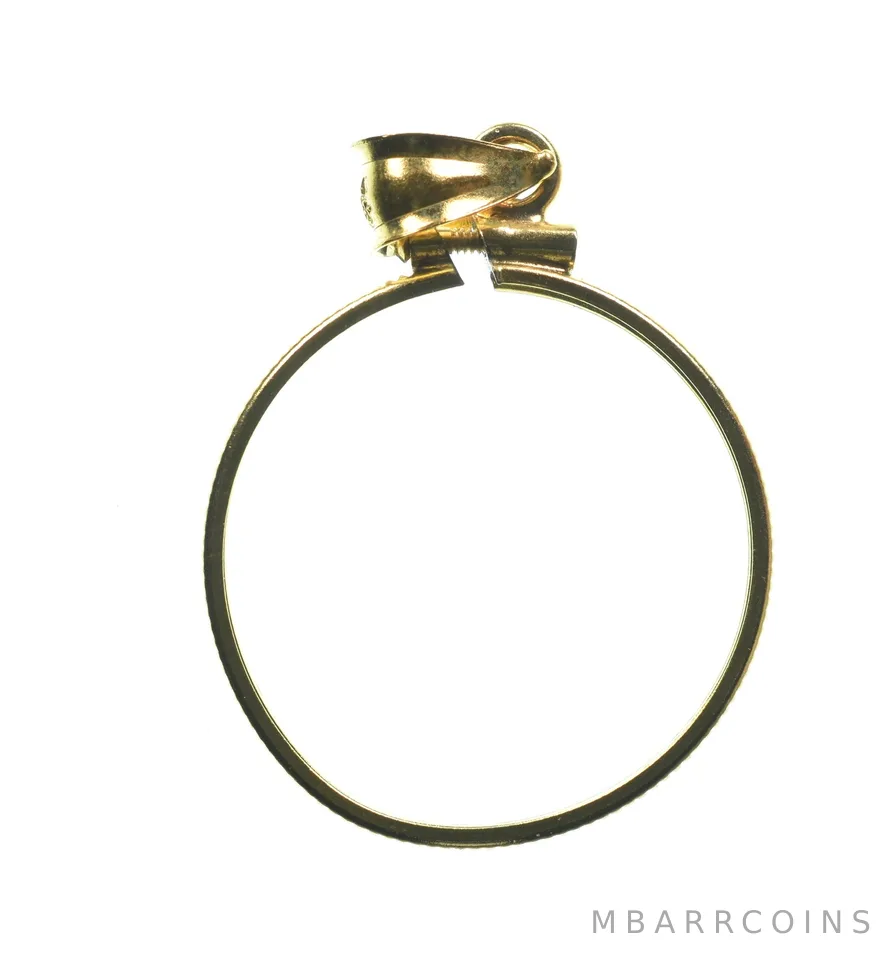 14K 22.5mm Gold Filled 10 Peso Mexico Coin Bezel Pendant Frame Edge *1302