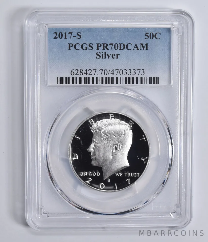 2017-S Kennedy Half Dollar Silver PR70 DCAM PCGS Blue Lbl