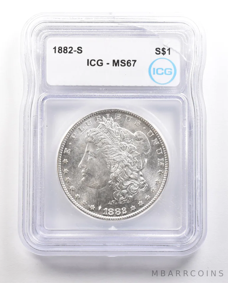 1882-S Morgan Silver Dollar MS67 ICG a6441