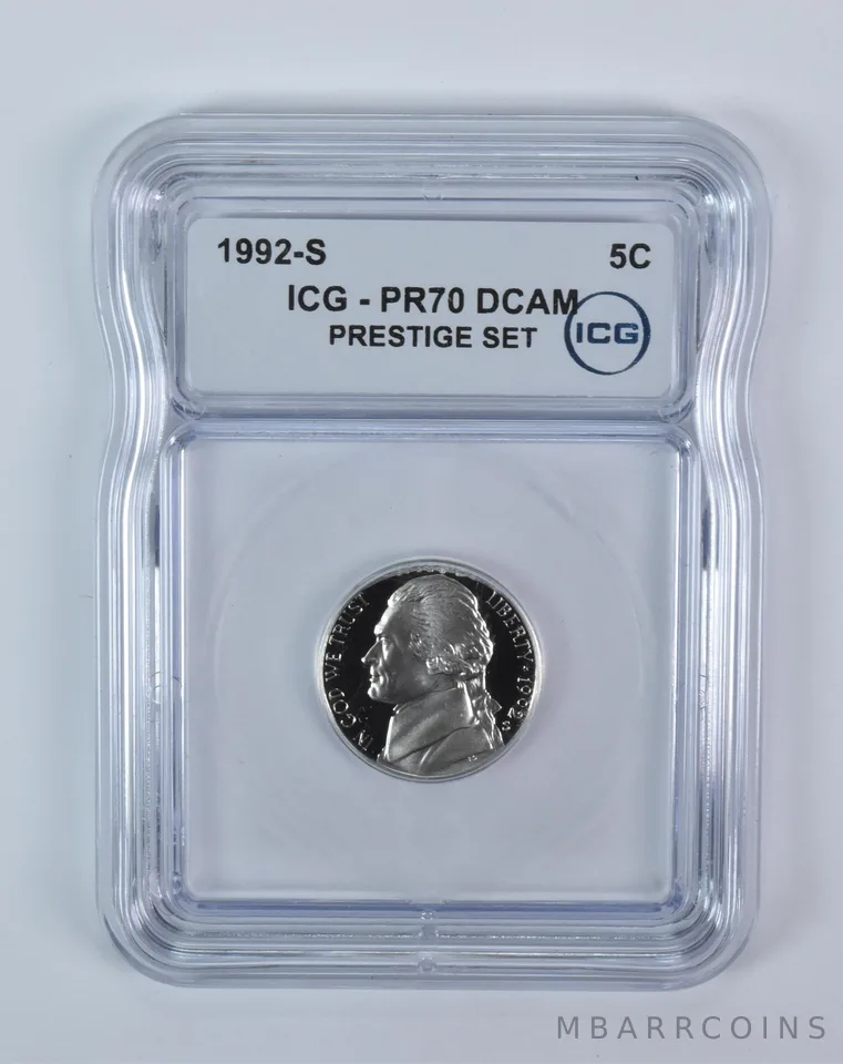 1992-S Jefferson Nickel Prestige Set PR70 DCAM ICG