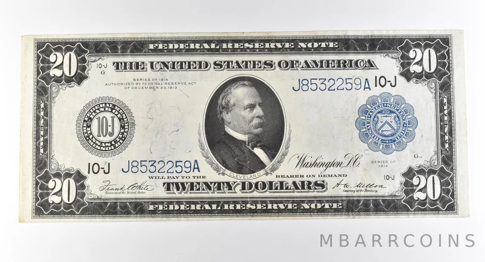 1914 $20 Kansas City MO FRN Large Note Blue Seal *2831
