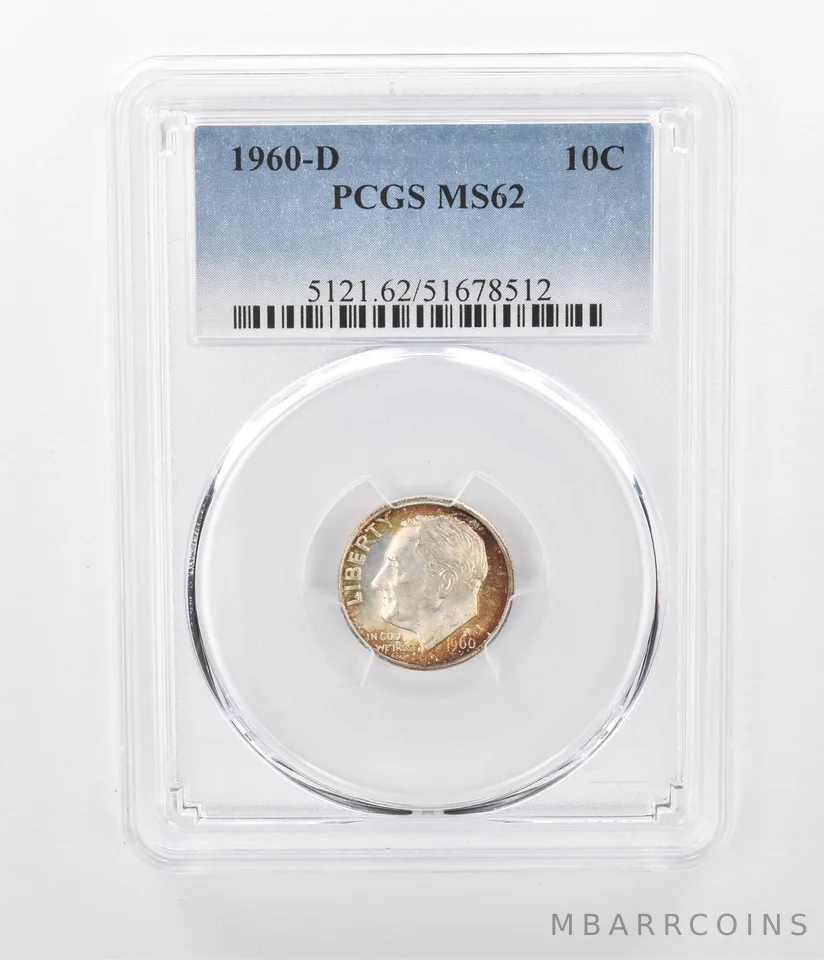 1960-D Roosevelt Dime MS62 PCGS Beautiful Tone *1169