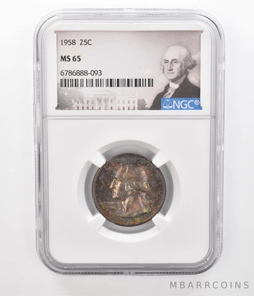 1958 Washington Quarter MS65 NGC Beautiful Tone *2366