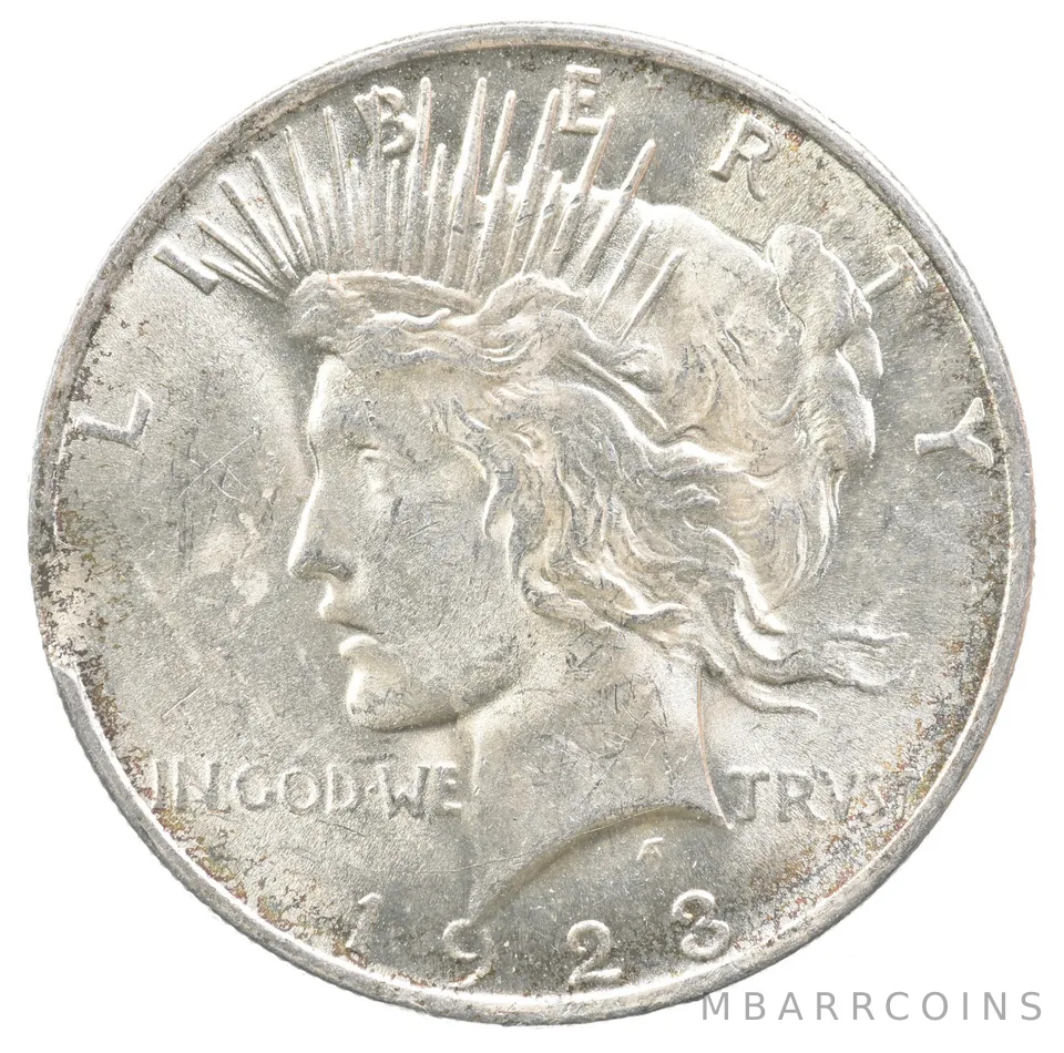 1923 Peace Silver Dollar Clipped Planchet ERROR a6702