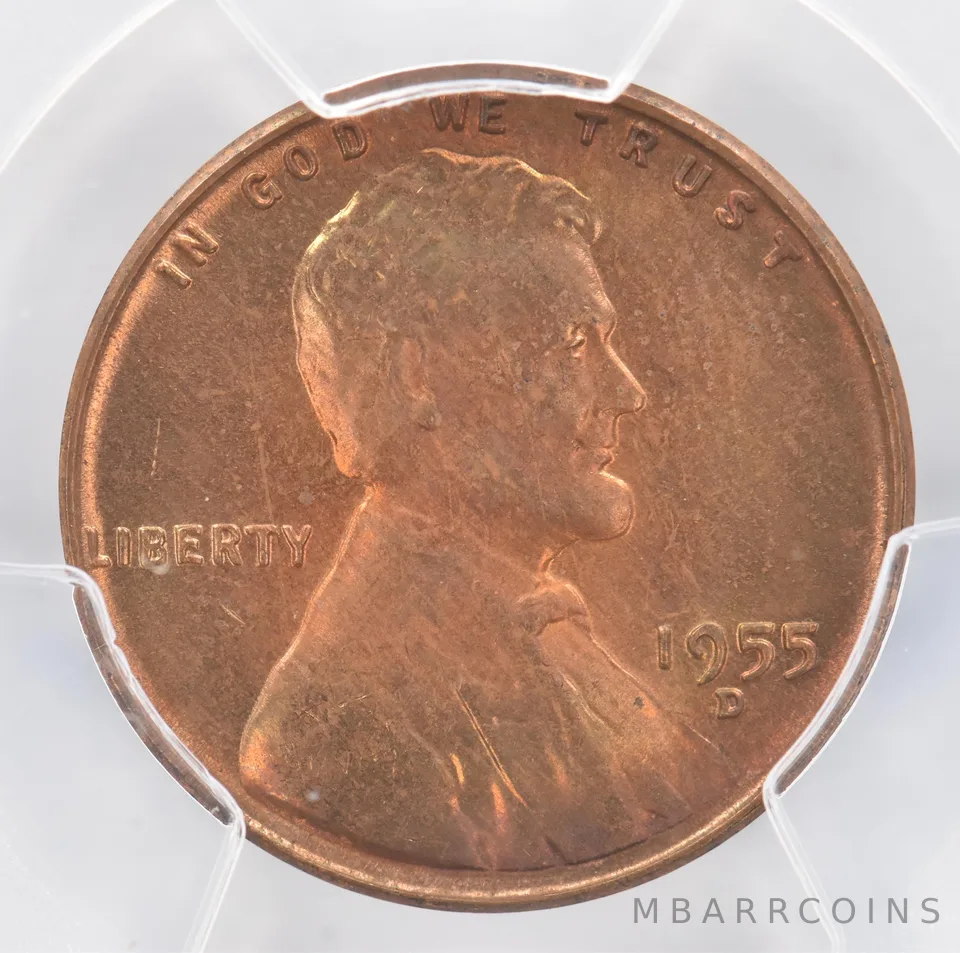 1955-D Lincoln Wheat Cent MS64 RB PCGS Beautiful Tone *0957
