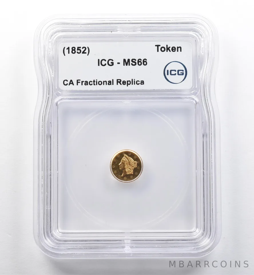 (1852) California Fractional Gold Token Liberty Head 1/2 Dollar MS66 ICG *7429