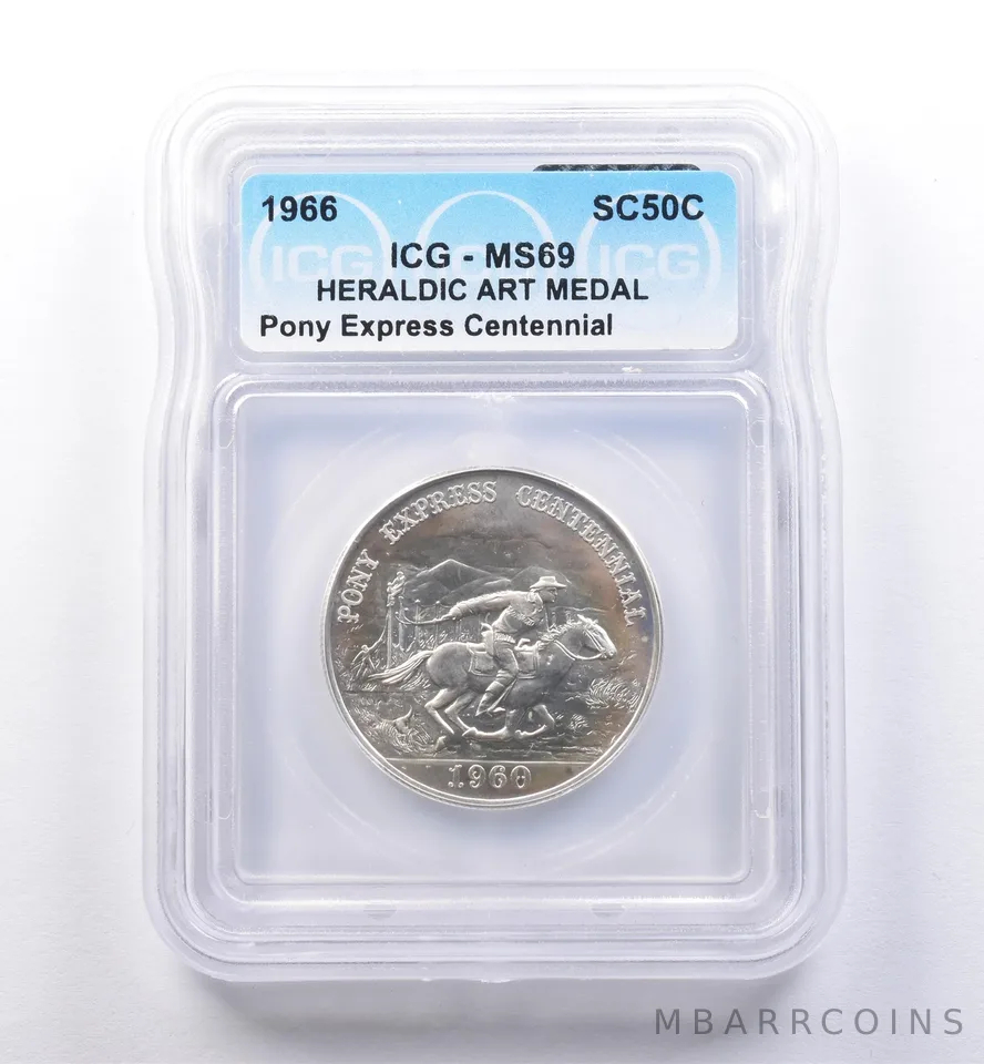 1960 So Called Half Dollar Pony Express Centennial MS69 ICG *8397