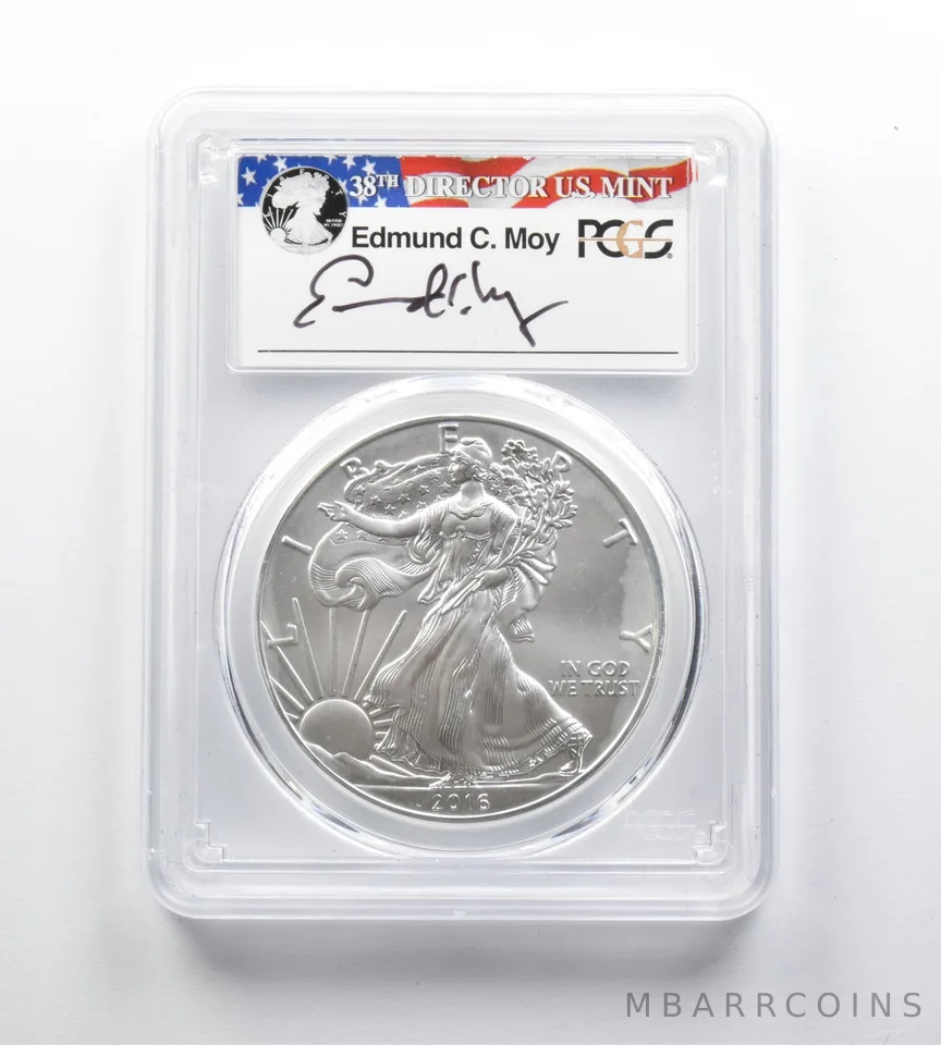 SP70 2016-W Burnished Silver Eagle 30th Anniv FS Moy Signed PCGS a0257