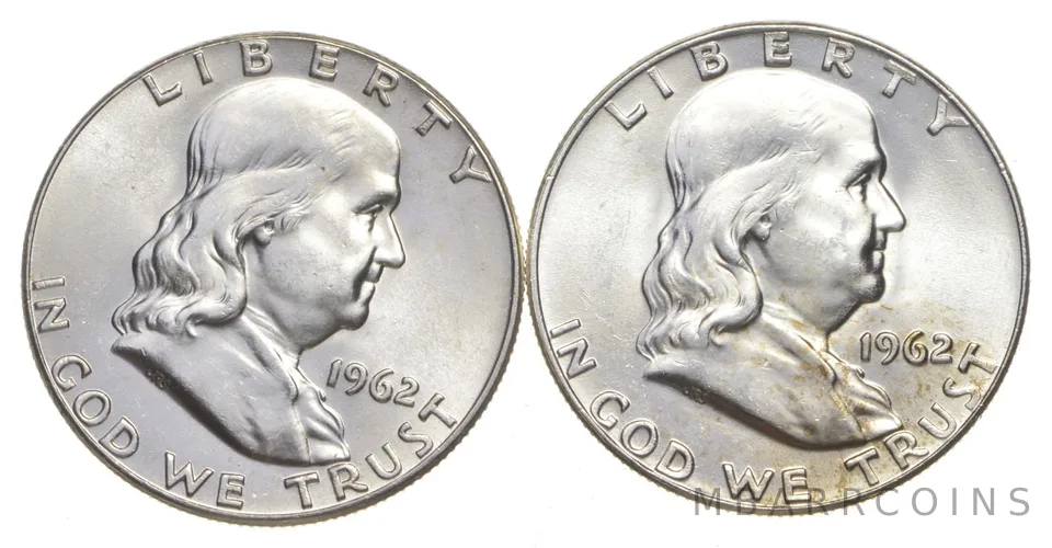 Choice Unc 1962 P+D Franklin Half Dollar Gem BU Collection Lot Set