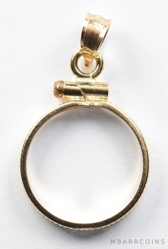 14kt Gold Coin Bezel 1/20 Panda 13.92mm 0.7g Chinese *9596