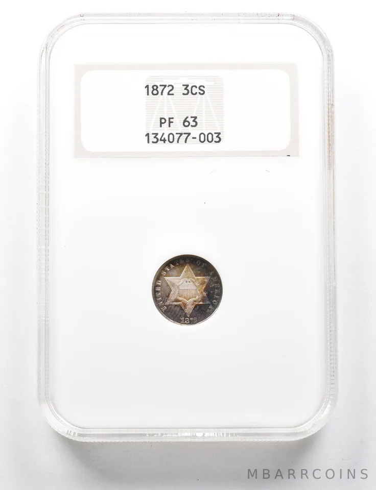 PF63 1872 Silver Three-Cent Piece NGC - This coin is INSANE *0517