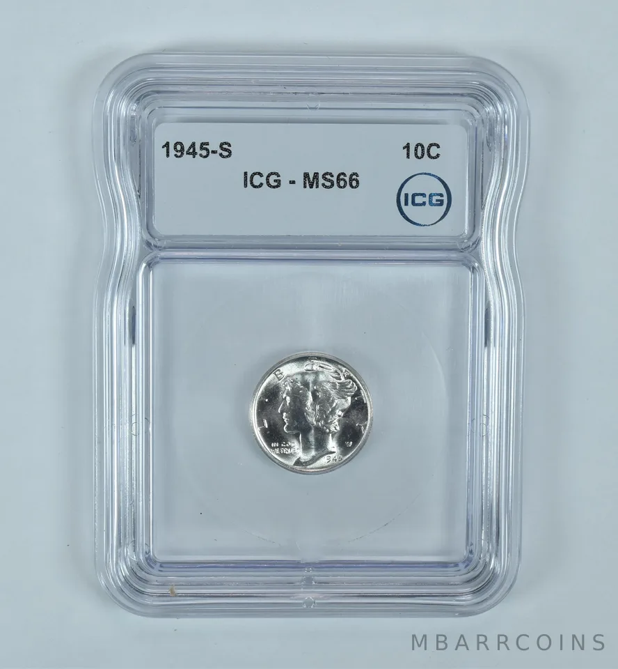 1945-S Mercury Dime MS66 ICG