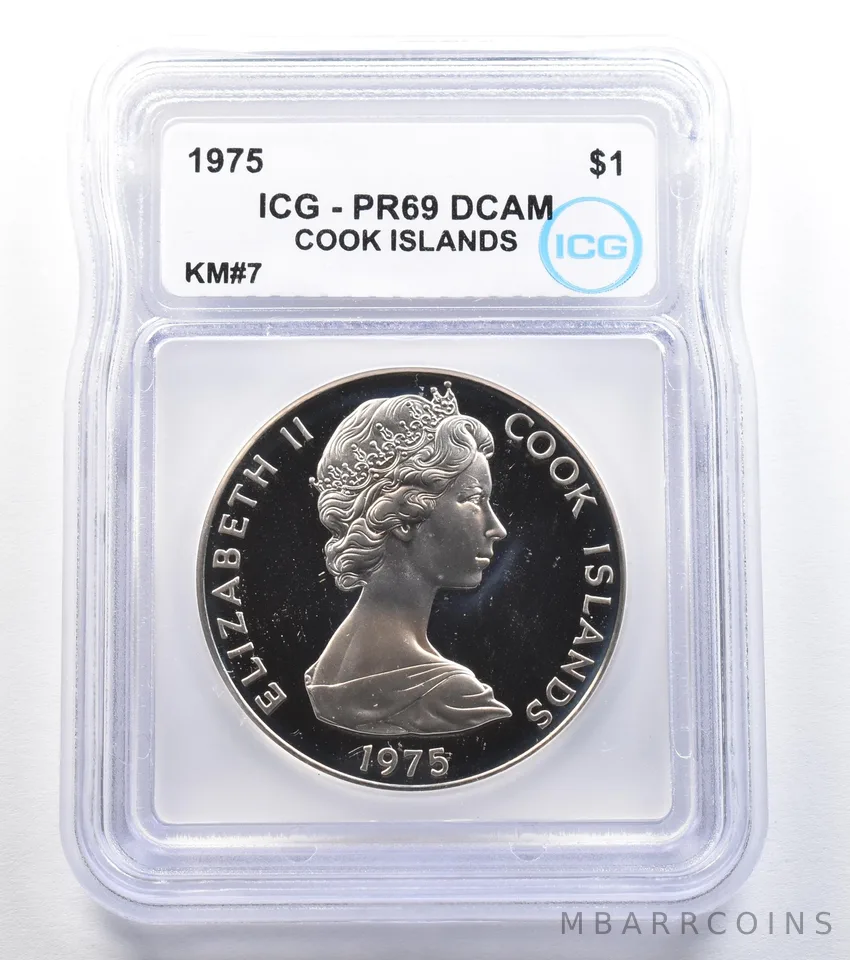 1975 Cook Islands 1 Dollar KM#7 PR69 DCAM ICG *7987