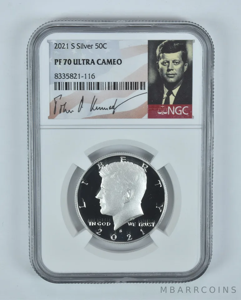 2021-S Kennedy Half Dollar Silver PF70 UCAM NGC Signature Label