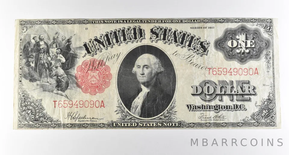1917 $1 Legal Tender Large Note Red Seal *2881