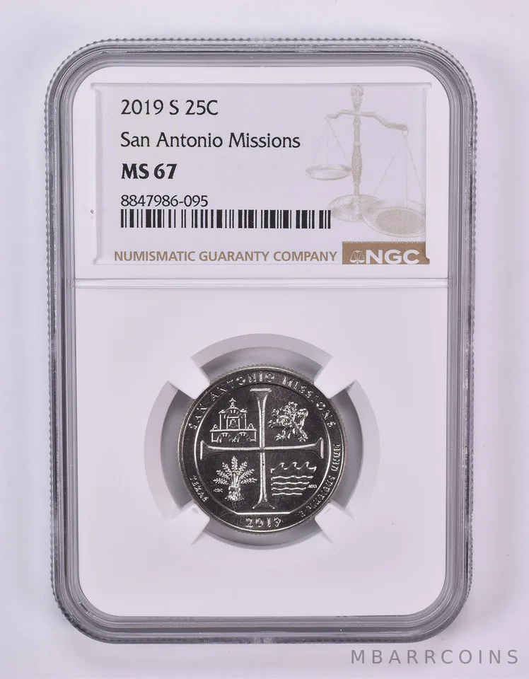 2019-S Washington Quarter ATB San Antonio Missions MS67 NGC