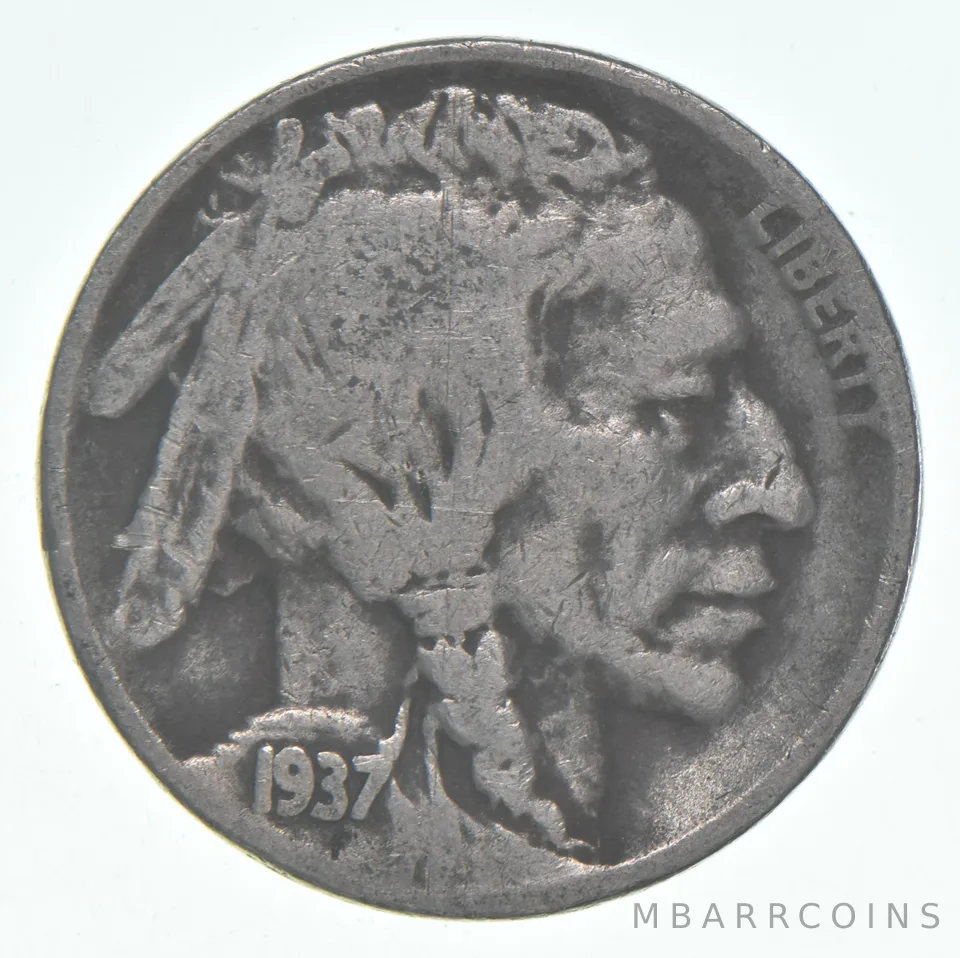 1937-D Indian Head Buffalo Nickel Average Circ