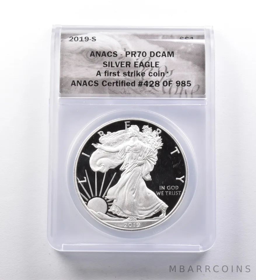 PR70 DCAM 2019-S American Silver Eagle FS ANACS a3019