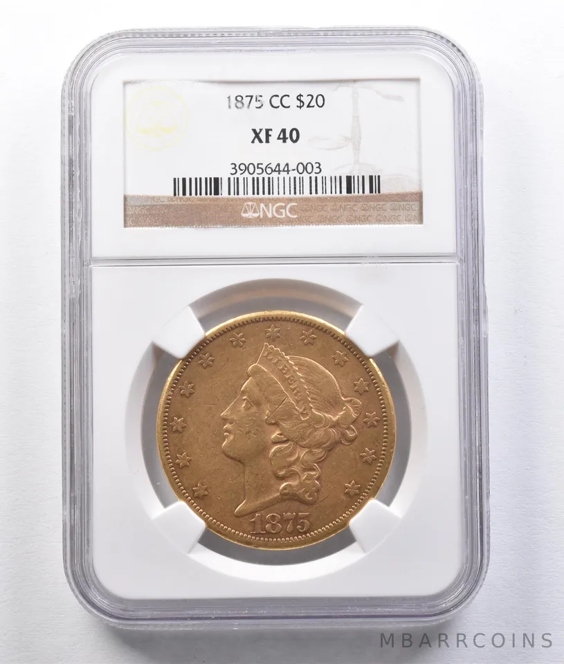 1875-CC $20 Liberty Head Gold Double Eagle XF40 NGC *2945