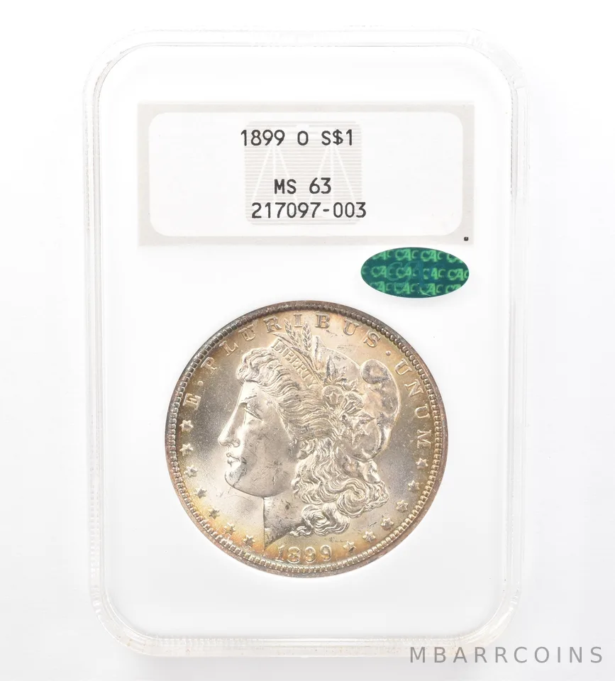 1899-O Morgan Silver Dollar MS63 NGC CAC Beautiful Tone *1550
