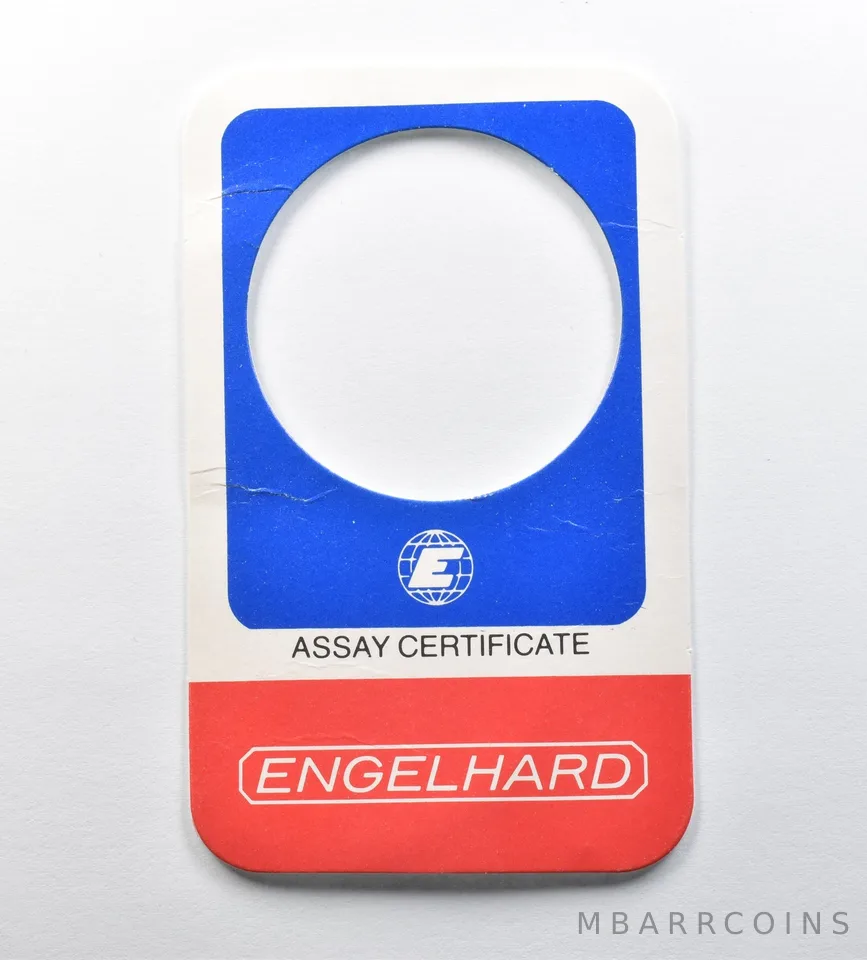 Engelhard Assay Certificate For 1 Oz Gold - NO Coin *0812
