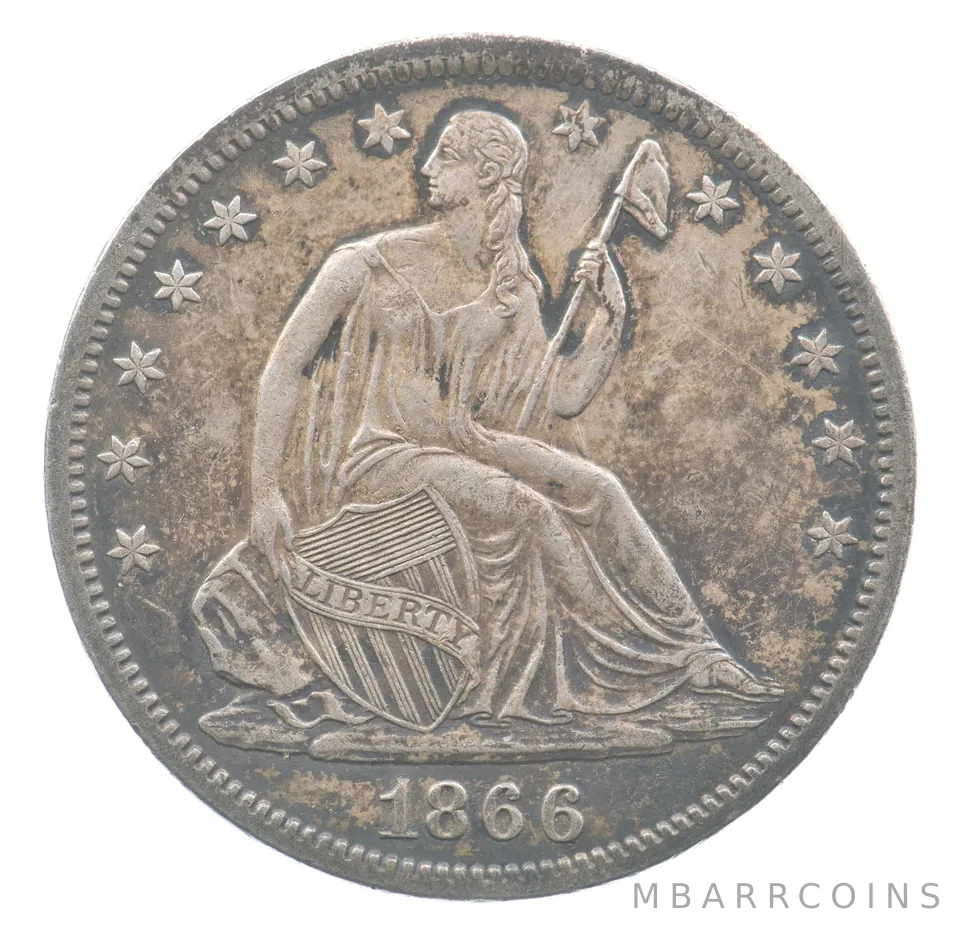 1866-S Seated Liberty Half Dollar Motto *3905