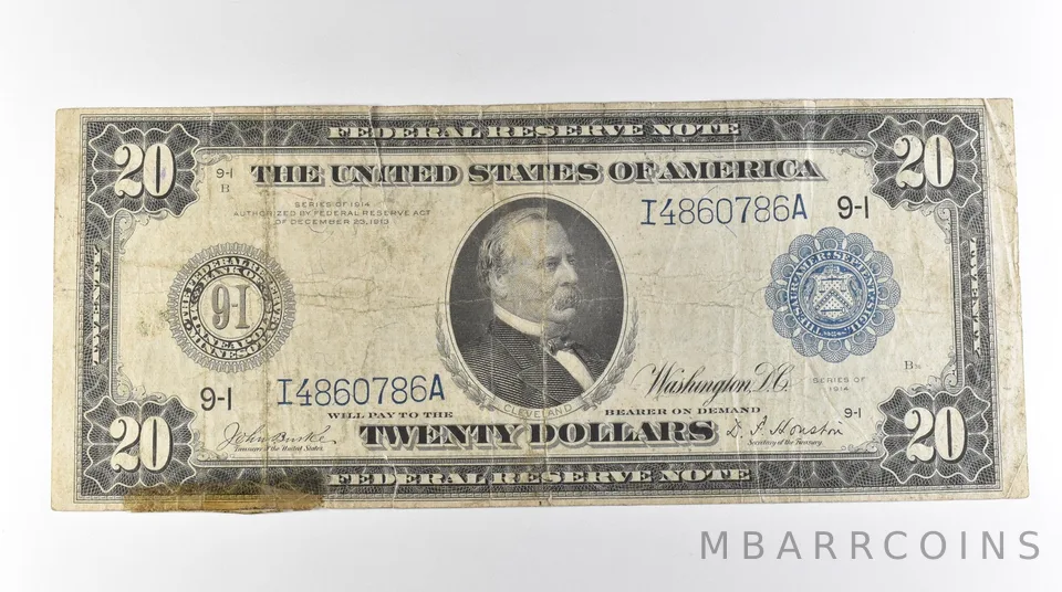 1914 $20 Minneapolis MN FRN Large Note Blue Seal *3144