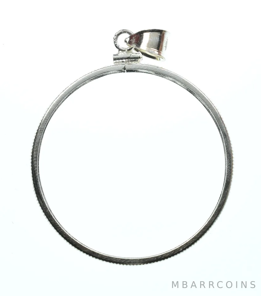 Sterling Silver 37 MM Coin Bezel Pendant Frame Edge *2153
