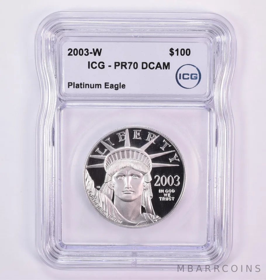 2003-W $100 American Platinum Eagle 1 Oz Platinum PR70 DCAM ICG