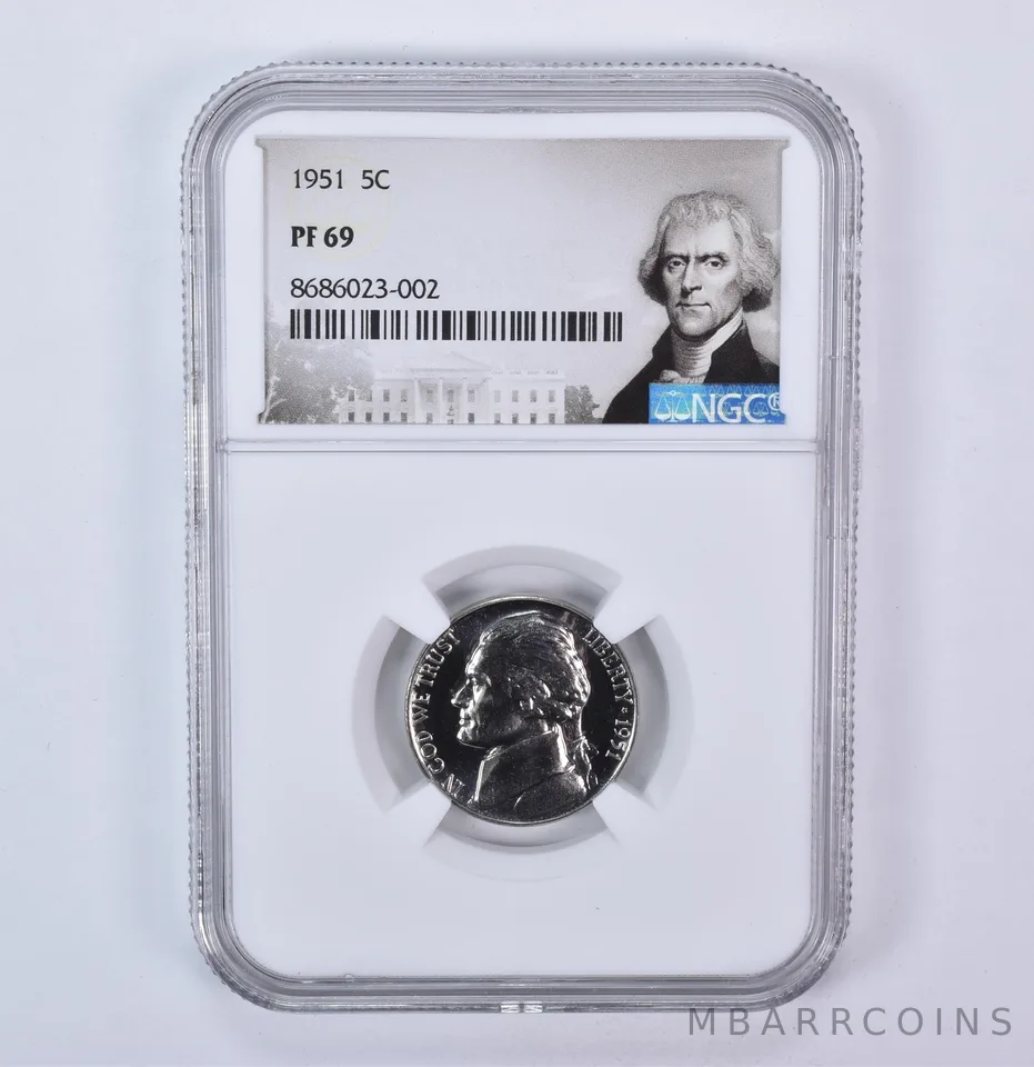 1951 Jefferson Nickel PF69 NGC Special Label