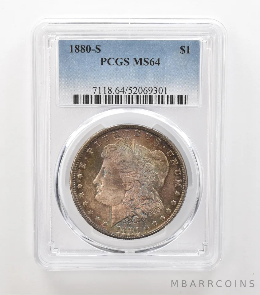 1880-S Morgan Silver Dollar MS64 PCGS Beautiful Tone a6925