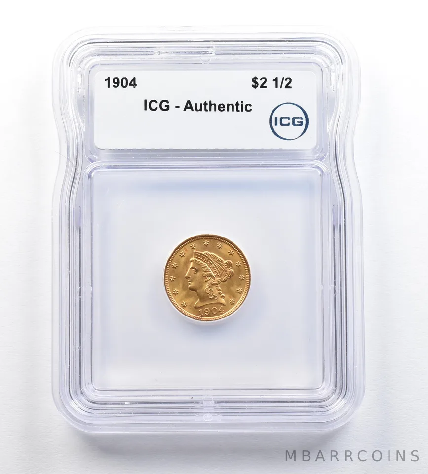 1904 $2.50 Liberty Head Gold Quarter Eagle Authentic ICG *0387