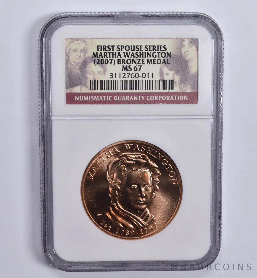 (2007) First Spouse Series Martha Washington Bronze Medal MS67 NGC